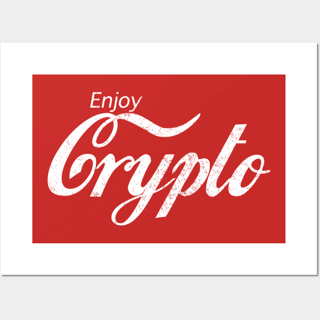 Enjoy Crypto - vintage design Wall Art by BodinStreet